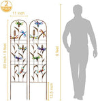 LEWIS&WAYNE 2 Pack Metal Garden Trellis with Colorful Dragonfly 60 Inch High Outdoor Decoration Arched Fence Trellis for Climbing Plants for Patio, Lawn, Yard, Backyard, Wall Brackets - Image 2
