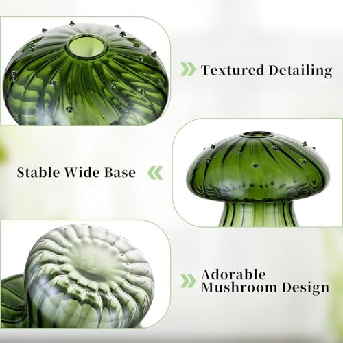 Glasseam Mushroom Glass Propagation Station, 5Pcs Green Plant Terrarium Jar - Image 5