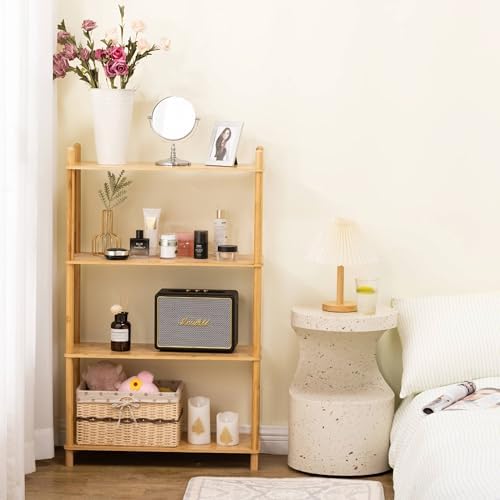 4‑Tier Expandable Freestanding Bamboo Bookshelf, Wooden Bookcase - Image 5