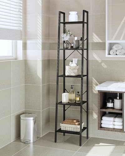 Hzuaneri Ladder Shelf, Bookshelf, Freestanding Corner Storage Shelf - Image 3