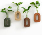GRID FORTE 4 Pack Wood Wall Arched Propagation Vases by GRIDFORTE