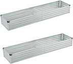 Foxlang 8x2x1ft(2 Pack) Galvanized Raised Garden Bed,Outdoor Planter Box Metal Patio Kit Planting Bed for Vegetables Flowers Herb,Silver by Foxlang