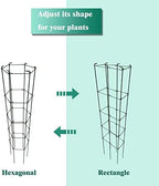 46 Inch Height 3PCS PVC Green Hexagon Folding Tomato Cage,Climbing Plant Support Tower Vegetable Stake Trellis - Image 3