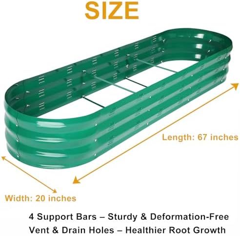 GADI Raised Garden Bed Kit for Vegetables Flower Galvanized Metal Planter Boxs Designed for Easy DIY and Cleaning Not Twist Or Rot (Green) - Image 3