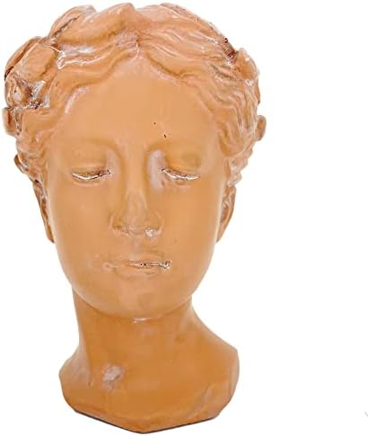 Greek Goddess Planter Lady Head Bust Terracotta Flower Pot, Indoor Outdoor 8.5" by THEJOYTREE