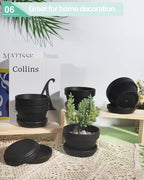 vensovo 5.7 Inch Black Terracotta Succulent Pots with Saucers, 6 Pack - Image 6