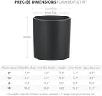 FaithLand 12 Inch Fiberstone Planter - Lightweight Modern Cylinder Plant Pot with Drainage Hole & Plug, Indoor Outdoor Use, Matte Black - Image 3