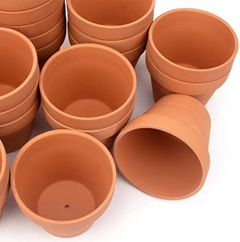 CFKJ [26 Pack] 4" Planter Nursery Pots Terracotta Pot Clay Pots Clay Ceramic Pottery Cactus Flower Pots Succulent Nursery Pots Garden Terra Cotta Pots with Drainage Hole (26) by CFKJ