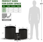 Wil&Vic89s Mars Cylinder Fiberglass Planter 11.8x11.8 Indoor Outdoor White - Image 2