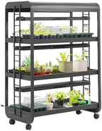 Vego garden 3 Tier Rolling Metal Corner Plant Stand Indoor Pearl White Matte Black by Unknown