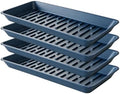 4 Pack Plastic Plant Tray Saucer Rectangular 17 18 Inch, Planter Trays Saucers for Indoor Outdoor, Plant Water Drip Trays, Windowsill, 7.7 x 17.5 Inches, Blue by Afrine