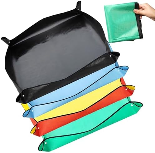 4 Pack Potting Mat Plants, Succulent Care Garden Mat, Portable and Foldable Repotting Mat, for Soil Change, Pruning, Watering (Color : Color Mixing, Size : 39.3 * 39.3inch) by Unknown