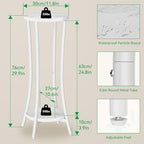 IBUYKE 30 Inch Tall Plant Stand Indoor, 2 Tier Flower Stand, White TMJ074W - Image 3