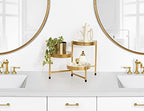 Kate and Laurel Finn 3-Tiered Plant Stand; 7.25 x 7.25 x 10; White and Gold; Decorative Layered Tabletop Plant Stand for Display and Storage - Image 3