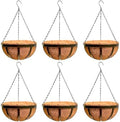 LaLaGreen Flat Iron Hanging Baskets (12 in, 6 Pack) Black Metal Plant Pots by L%C3%A1L%C3%A1Green