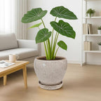 Deep Dream 10 Inch Plant Pot- Ceramic Planter Pot Round Plant Pots for Indoor Plants Outdoor Large Flower Pot with Drainage Holes & Trays, Beige - Image 4