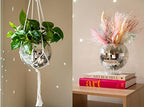 Disco Ball Planter 8" with Acrylic Base and Cotton Macrame Plant Hanger - for Home Décor, Room Décor, Boho Décor, Disco Decor - Image 2