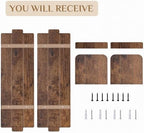 Large Wall Candle Sconces Set of 2: Wood Shelf Distressed Brown - Image 7