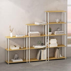 Furinno Turn-N-Tube Book Shelf, 5-Tier Bookshelf, Bookcase with Multipurpose Compact Display Rack, 11.6 x 23.6 x 57.4, for Living Room, Bedroom, Home Office, Beech/White - Image 2