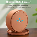 JUXYES 10 Inch Shallow Terracotta Pots with Holes and Saucers for Succulent - Image 4