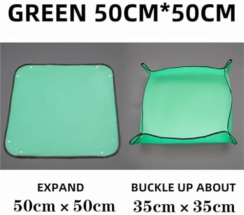 Repotting Mat Planting Mat Gardening Potting Pad Foldable Garden Plant Flower Pot Transplanting Waterproof Mats Plant Accessories 50cm-150cm(Green 50cmx50cm) - Image 2