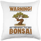 Bonsai Tree Plant Tools Care Kit Set Gifts Ideas May Spontaneously Talk Penjing Bonsai Throw Pillow, 18x18, Multicolor by Unknown