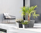 Ecopots Rotterdam Square Flower Planter, Grey, 15.75" - Image 4