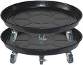 ARTLINE Round Plant Stand with Lockable Wheels, Heavy Duty for Indoor Outdoor, Large Rolling Dolly Planter Caddy on Casters to Carry Potted Flower Pot, Round Metal Tray NO Holes, Black by ARTLINE