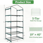KOL 27x19x76 in PVC Cover 5-Tier Mini Greenhouse, Indoor Outdoor - Image 5