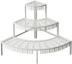 aboxoo 3-Tier Metal Plant Stand, Stair-Step Corner Shelf for Indoor/Outdoor by aboxoo