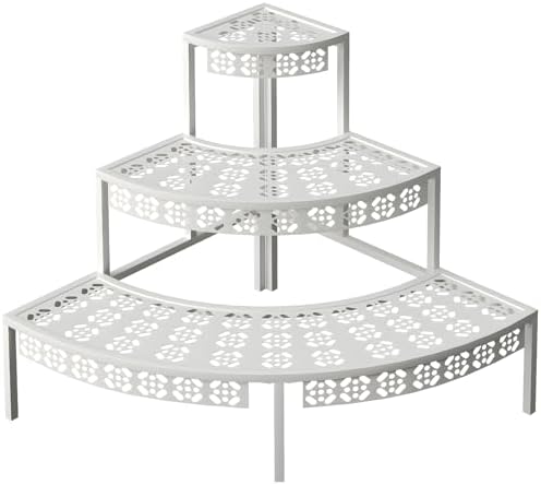 aboxoo 3-Tier Metal Plant Stand, Stair-Step Corner Shelf for Indoor/Outdoor by aboxoo