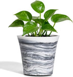 6 Inch Marble Resin Plant Pot with Drainage Hole cone Decor Flower Planter by Unknown