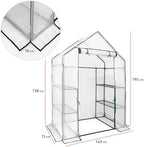 Heyfurni Walk in Greenhouse with 3 Tier 6 Shelves,2 More Bottom Shelves Reinforced Plant House, Growhouse/Green House for Outdoor,PE Cover 143x73x195cm - Image 3