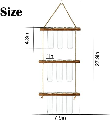 XXXFLOWER 9 Tube Vases Wall Hanging Propagation Station with Wooden Stand+ 9 Blue Tube Vases Wall Hanging Propagation Station with Wooden Stand - Image 3