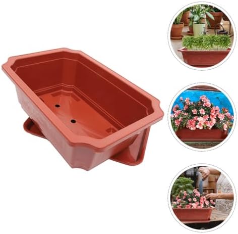 ABOOFAN 1set Large Rectangular Bonsai Pots with Drainage Trays Versatile Planter for Gardening for Flower Display Rooms Bedrooms and Offices - Image 5