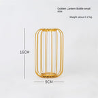 Glass Propagation Station with Metal Frame,Test Tube Vase for Hydroponic Plant, Metal Flower Vase Test Tube Pot Decorative Bottles Centerpieces for Wedding Home Décor (Gold Small 16CM) - Image 2