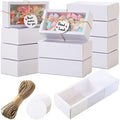 Roowest 50 Sets Gift Boxes Kraft with Tags, 6.3 x 3.5 x 2 Inch, White by Roowest
