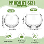 24 Pcs Fish Bowl Bubble Vase Bulk,2.36" h X 2.76" w and 3.15" h X 3.94" w - Image 2
