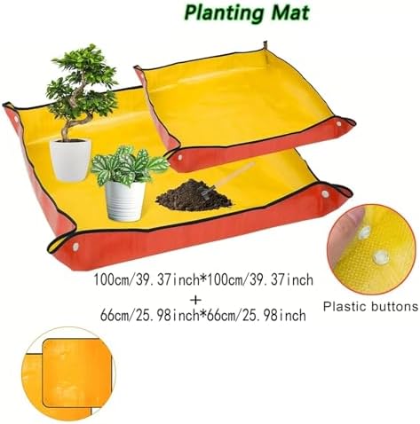 2 PCS Planting Mat Potting Pad Foldable Garden Plant Flower Pot Reusable Transplanting Waterproof Mats Home Gardening Supplies(100x150cm) - Image 3