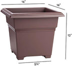 Novelty Countryside Square Tub Planter, Brown, 14-Inch - Image 2