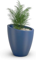 Mayne Modesto 30in Round Modern Planter, Neptune Blue by Mayne