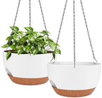 2 Pack 12 Inch Self Watering Hanging Basket Planters for Indoor Outdoor by Lucieblessdesign