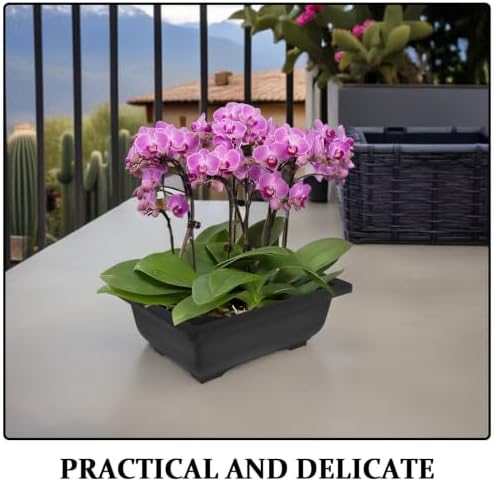 15pcs Rectangle Bonsai Planter Box Plastic with Mesh Bottom and Preset Drainage Holes, Portable Deep Tray Planter for Indoor Succulent and Bonsai Plants on Windowsill or Balcony - Image 3