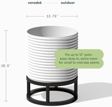 Veradek Mod Series Short Raised Planter - Round Outdoor Planter with Stand - Image 2