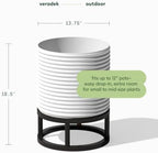 Veradek Mod Series Short Raised Planter - Round Outdoor Planter with Stand - Image 2