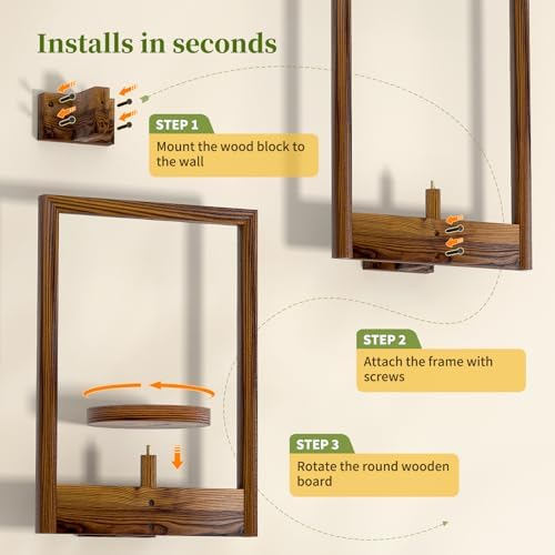 Hanging Planters for Indoor Plants Wood Plant Shelf Hold 22lbs Wall Planter - Image 6
