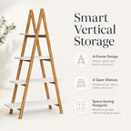 A Frame Ladder Shelf 4 Tier Freestanding Bookshelf Display Rac - Image 7