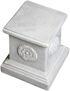 Design Toscano English Rosette Indoor/Outdoor Sculptural Garden Plinth Base Statue Riser, Large 12.5 Inch Tall, Cast Stone Resin, Antique Stone Finish - Image 5