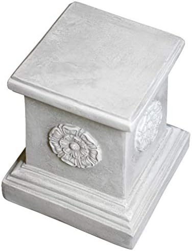 Design Toscano English Rosette Indoor/Outdoor Sculptural Garden Plinth Base Statue Riser, Large 12.5 Inch Tall, Cast Stone Resin, Antique Stone Finish - Image 5