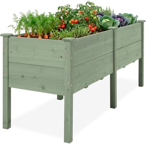 Best Choice Products 72" x 24" x 30" Raised Garden Bed with Extra Deep 16" Depth, Elevated Wood Planter Box Stand for Backyard, Patio, Balcony, Natural Fir Wood - Sage by BestChoiceProducts